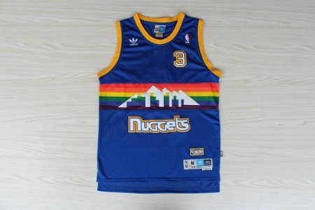 Maillot De Basket Denver Nuggets Allen Iverson 3 The Snow Capped Mountains Eyed Tennis Fans Bleu